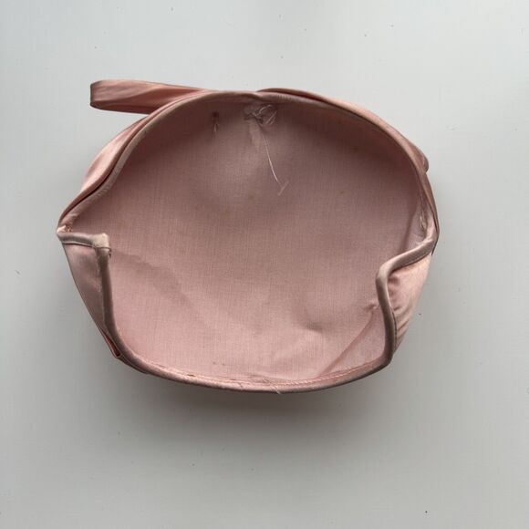 Vintage Pink Bow Satin Hat 100% 1960s 60s Coquette main image 4